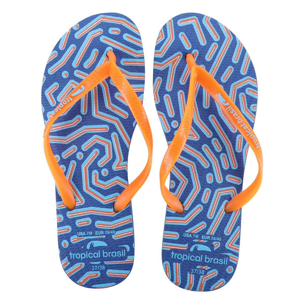 Miniatura Kit Chinelo Tropical Brasil Slim Estampado Feminino Colorido - 33/34