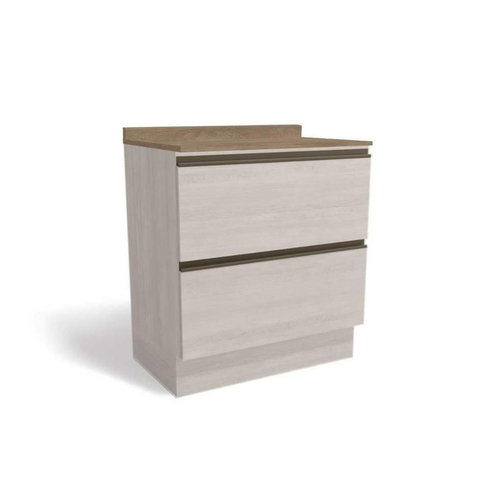 Miniatura Gabinete De Cozinha Modulado Balcão Maxxi G755 2 Gavetas C-tampo 80cm Branco-nogal - Kappesberg