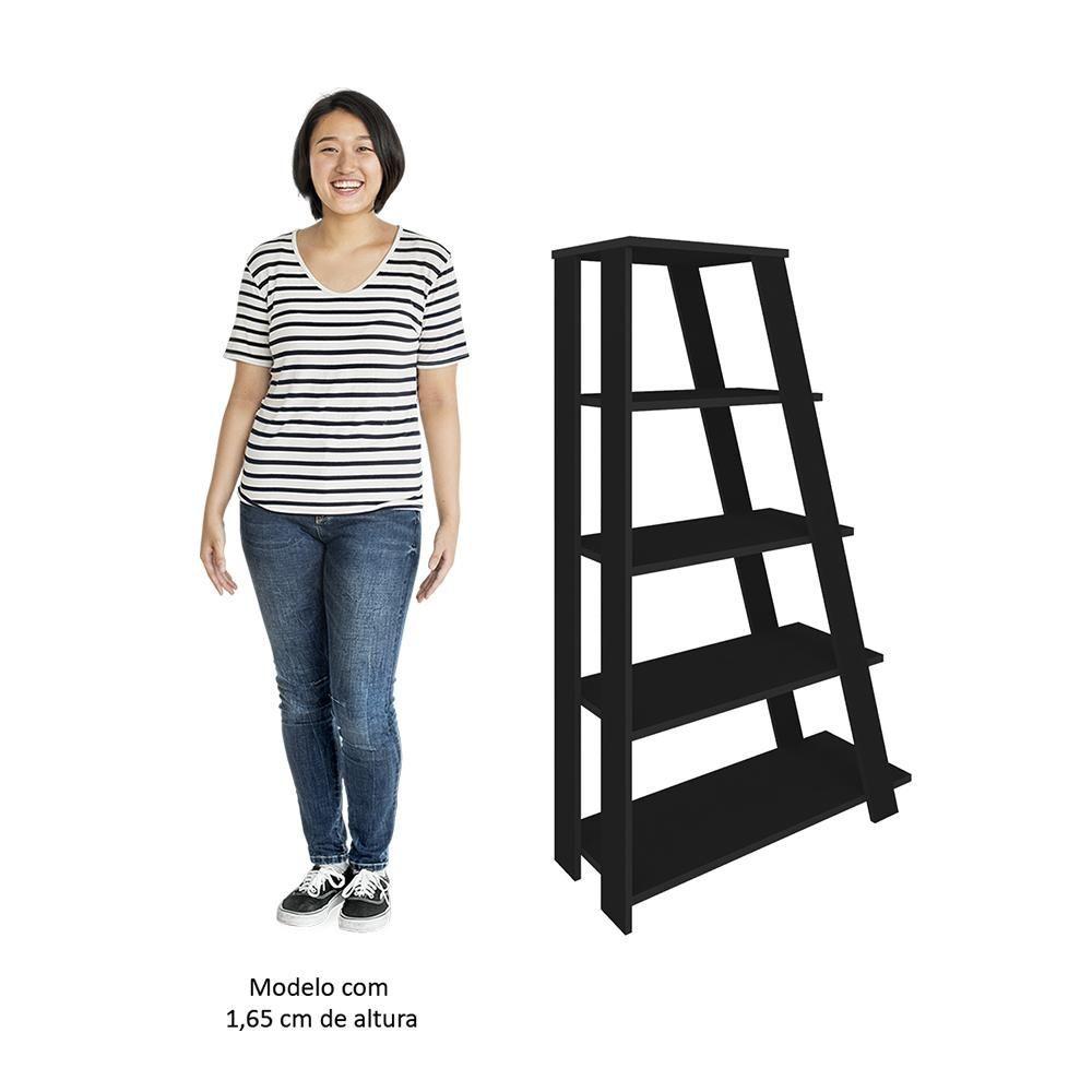 Miniatura Mesa Escrivaninha Em L Eron E Estante Livreiro Stela A06 Preto - Mpozenato