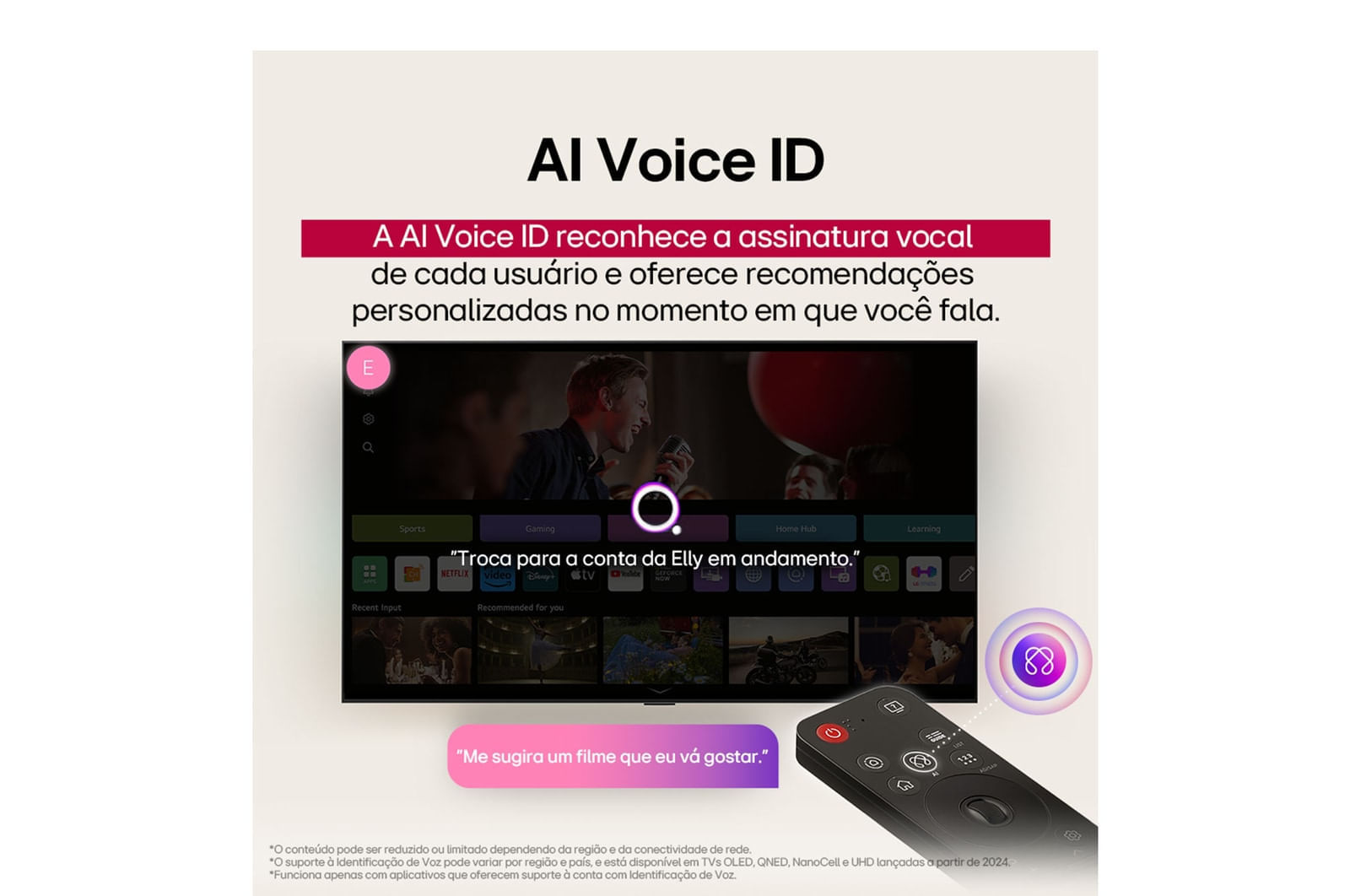 Smart TV LG QNED AI QNED80 55 Polegadas (55QNED80ASA): Cores vibrantes e inteligência 4K 12 meses - 55 " - 110v/220v