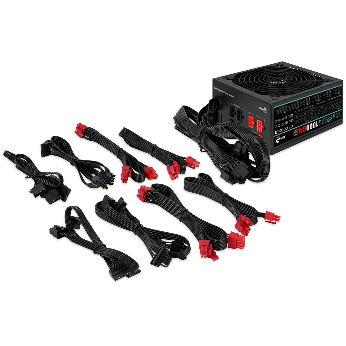 Fonte Gamer Aerocool KCAS 1000W 80 Plus Gold Full Range