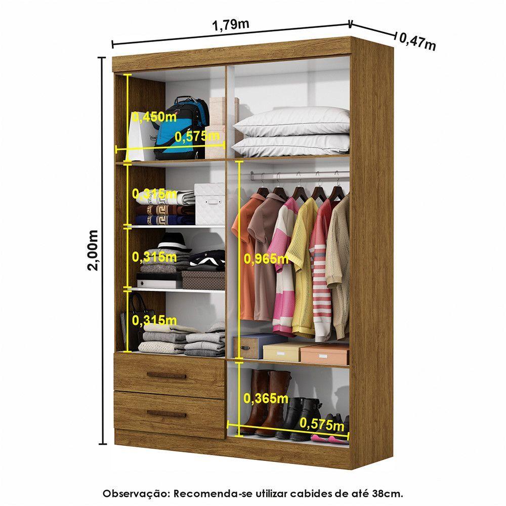 Miniatura Guarda Roupa Casal Modulado 4 Portas Hércules 4 Portas e 4 Gavetas Cinamomo
