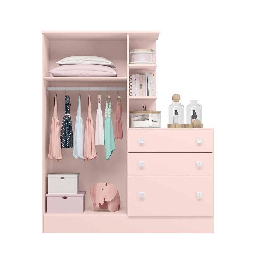 Jogo De Quarto Infantil Gr E Cômoda E Berço 3540 Doce Sonho rosa