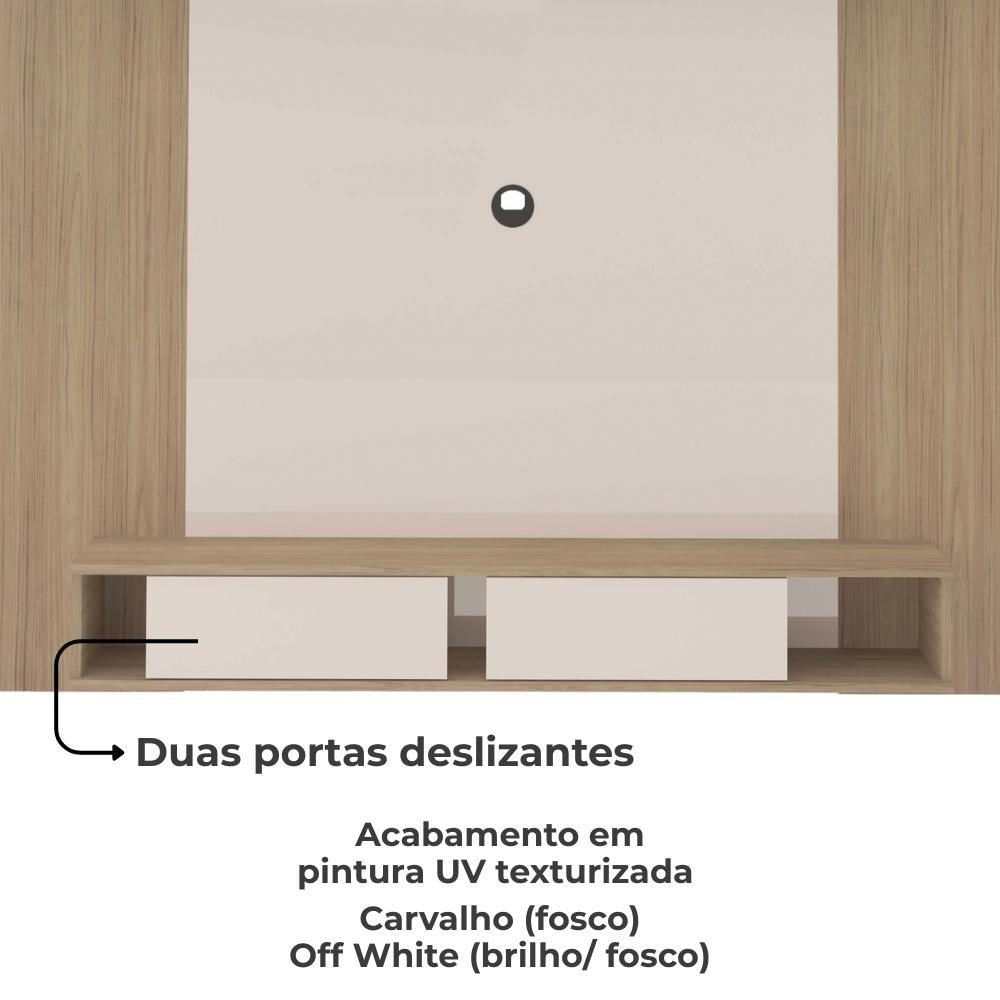 Miniatura Painel Suspenso Para Tv 72 Pol 176 Cm Carvalho Off White Arly Carv