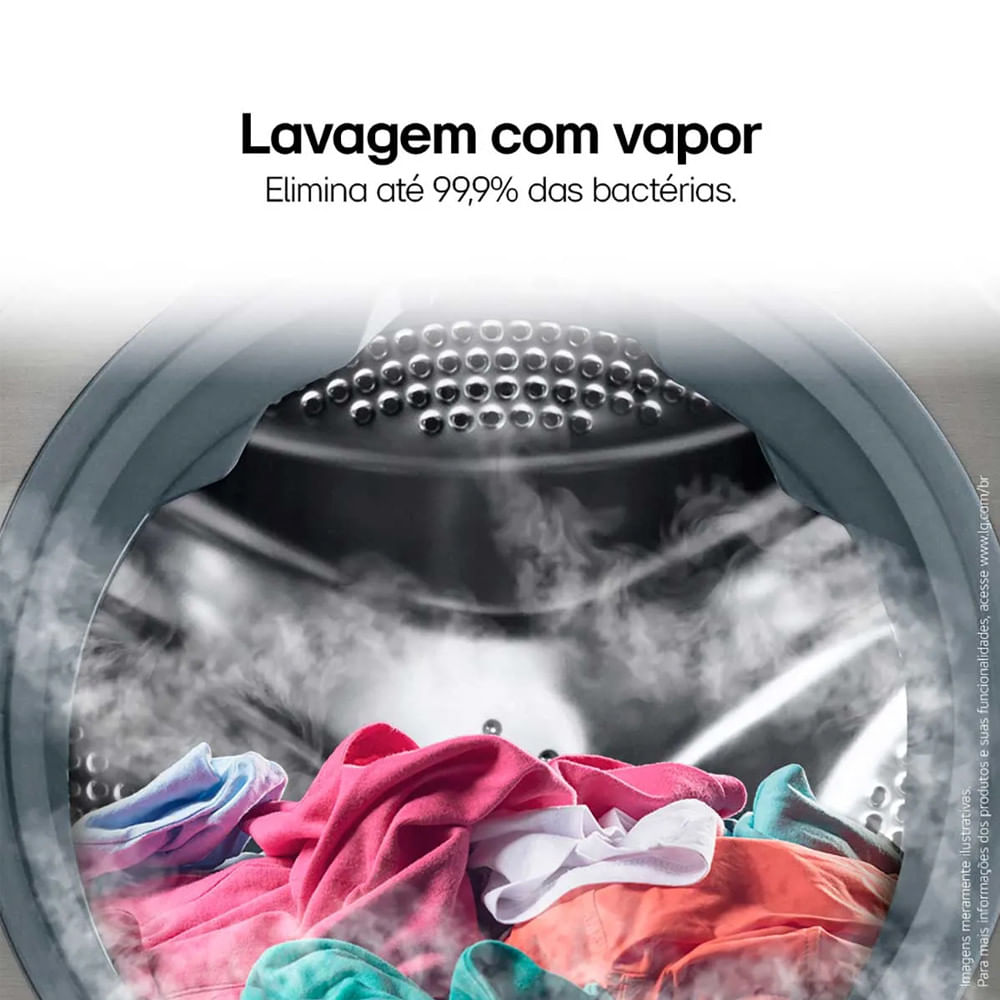 Miniatura Lava e Seca Smart LG VC4 12kg Look com Inteligência Artificial AIDD CV5012PC4 Inox - 110V