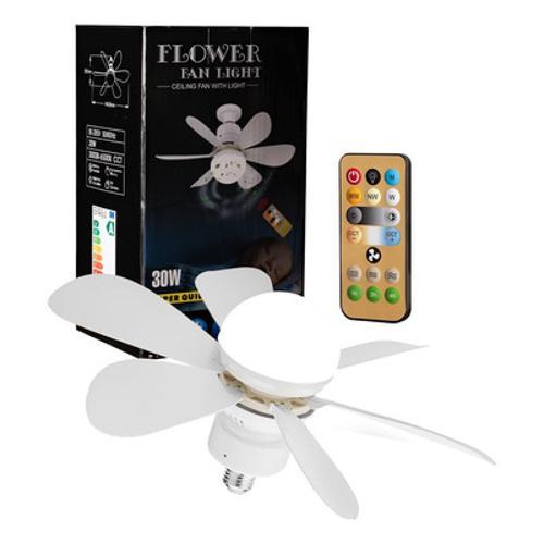 Miniatura Super Ventilador Teto Bocal E27 Luminária Led Mais Controle