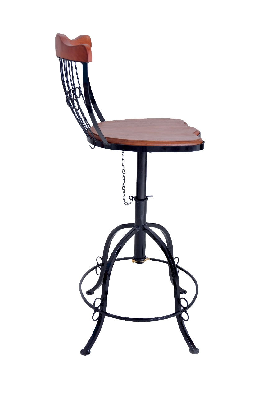 Miniatura Banqueta Bistrô  Ferro e Madeira - cozinha americana