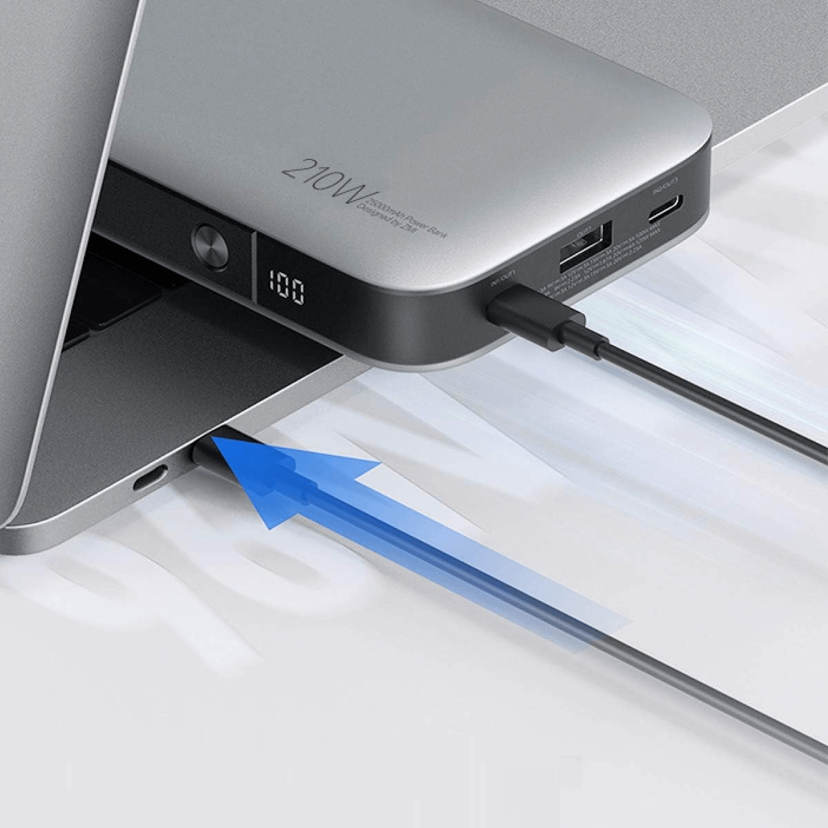 Miniatura Power Bank Portátil ZMI 210W Ultra PowerPack de 25000mAh USB-C/USB-A