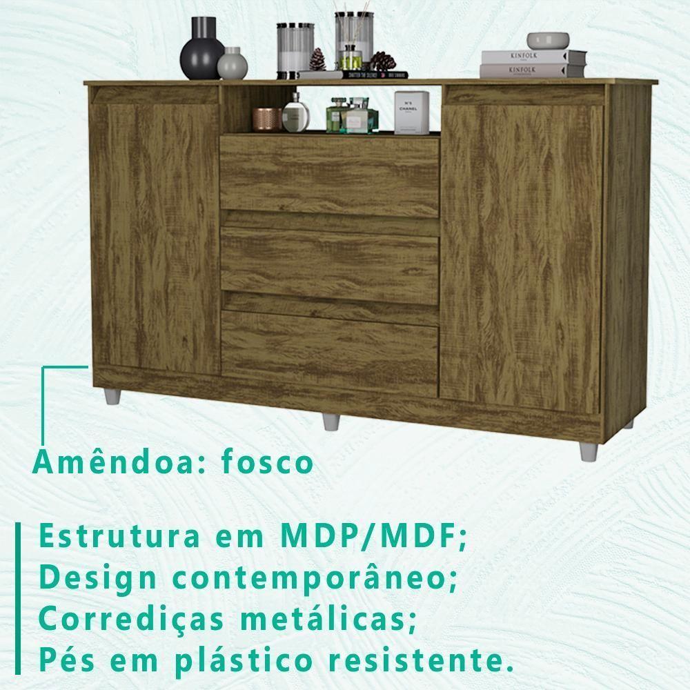 Miniatura Comoda Sapateira 3 Gavetas 2 Pts Ve83 Amendoa Wood Mpri Amendoa Wood