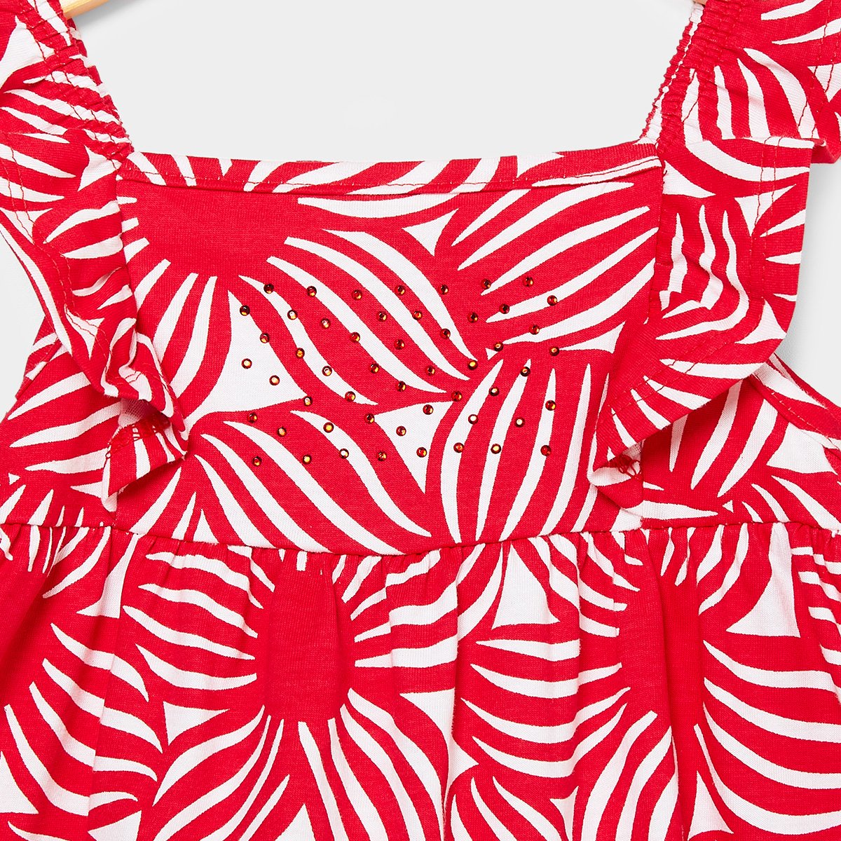 Miniatura Vestido Infantil Kyly Floral Menina Vermelho - 1A