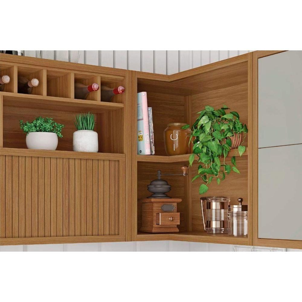 Kit Cozinha Completa 6 Peças Imperatriz (3aéreos+2balcões+1paneleiro) C6p85 Freijo-off White - Nesher