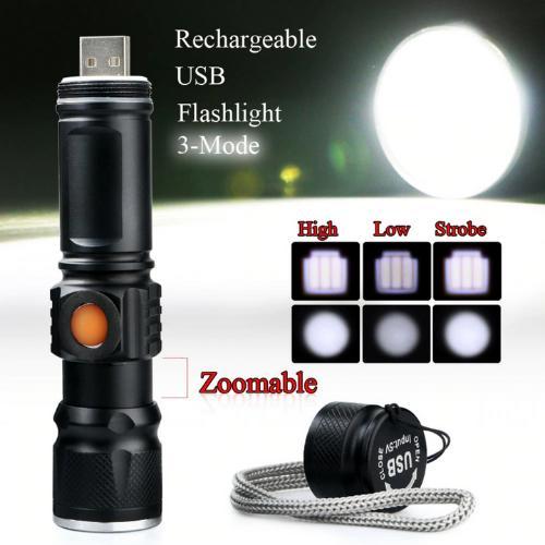 Miniatura Mini Lanterna Led T6 Super Forte Usb Recarregável Portátil
