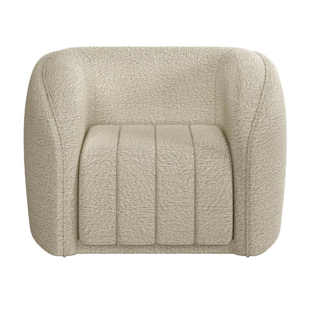 Sofá Decorativo 3 Lugares 252cm E Poltrona Meris M22 Boucle Bege - Mpozenato