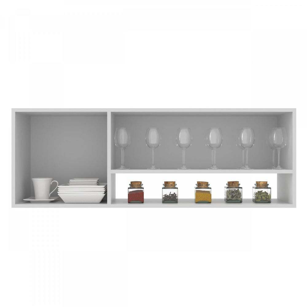 Miniatura Armário Aéreo de Cozinha 2 Portas com Nicho Alana J Carvalho Branco