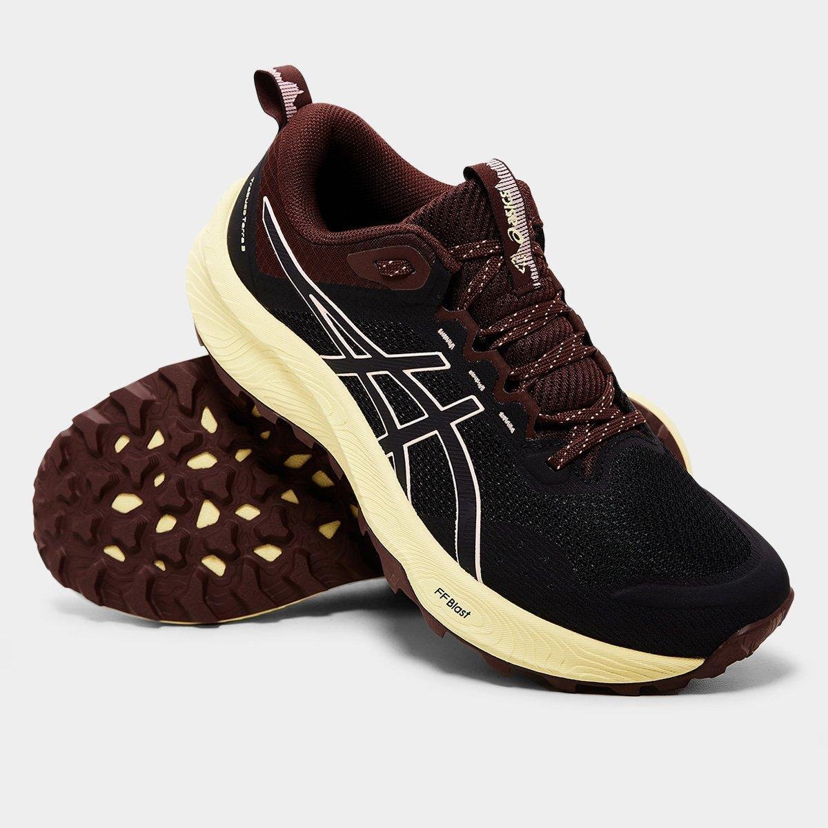 Miniatura Tênis Asics Trabuco Terra 3 Feminino Preto+Amarelo - 34