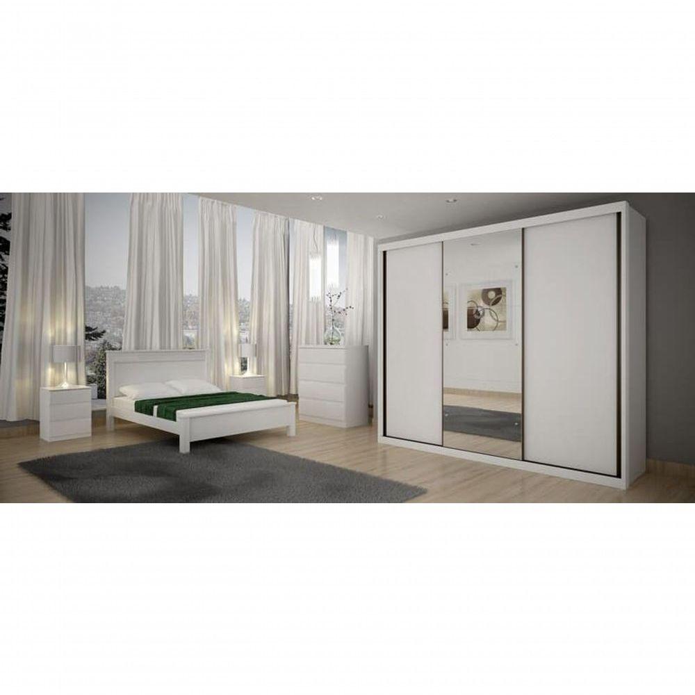 Miniatura Guarda Roupa Casal Com Espelho 3 Portas 6 Gavetas Palazzo-branco Móveis Novo Horizonte
