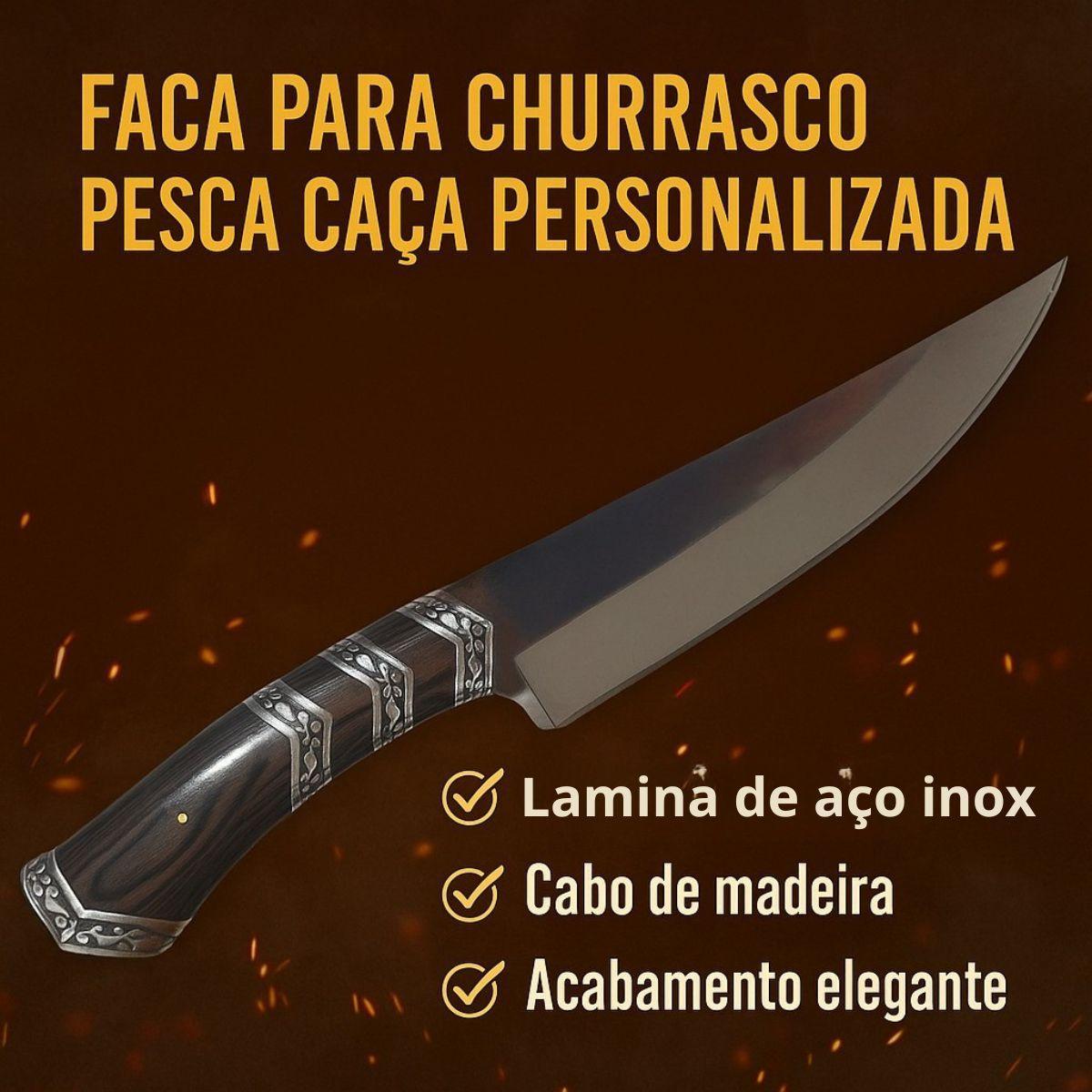 Miniatura Faca Personalizada Para Caça Pesca E Churrasco Com Bainha