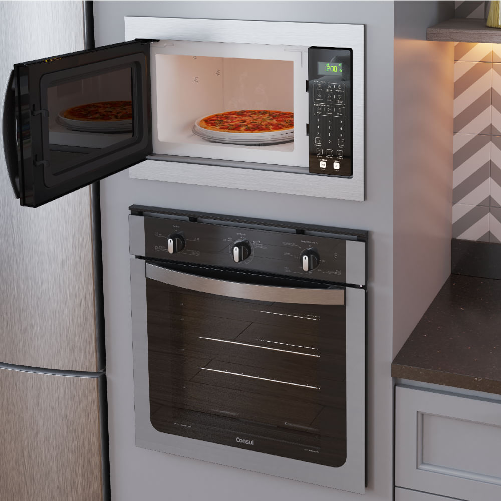 Micro-ondas Consul de Embutir 32 Litros Preto com Design Moderno e Menu Fácil - CM146AE 110V