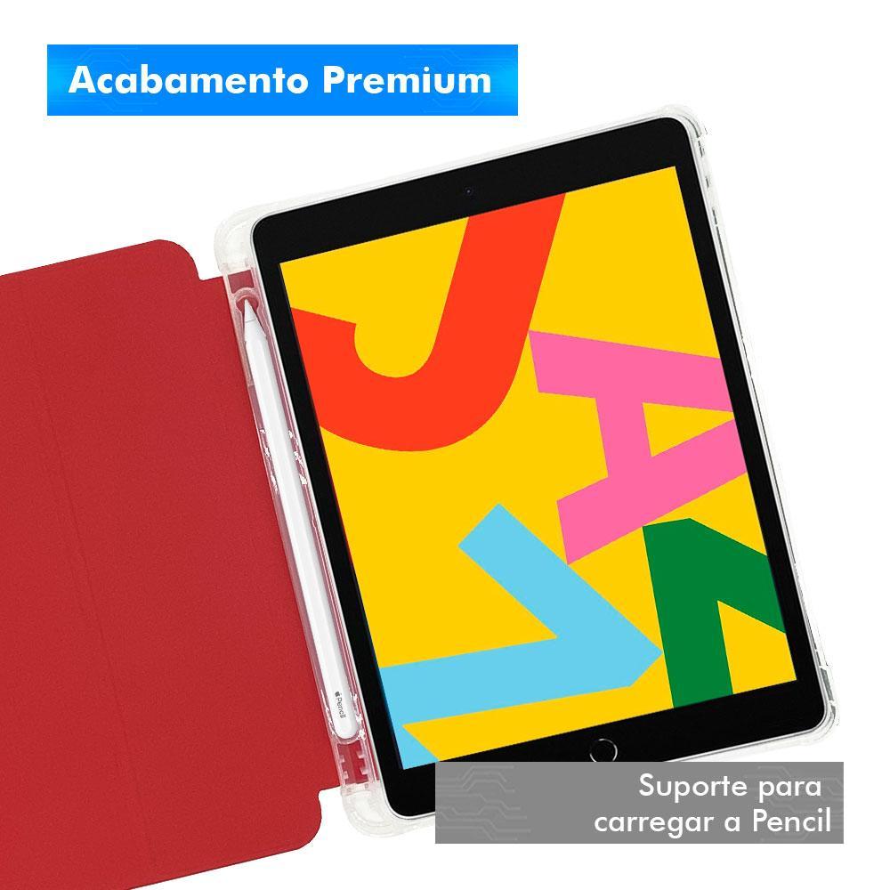 Capa Ipad 7 2019 Smart Case Couro Top Suporte Pencil - Rosa