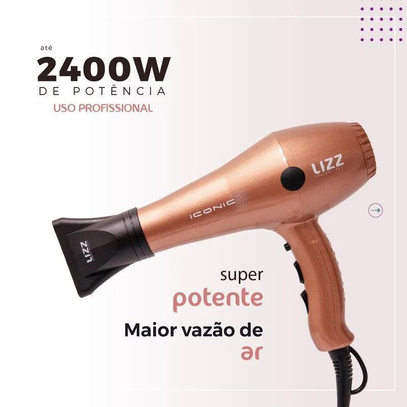 Miniatura Secador Iconic Lizz 2400W + Prancha Chapinha Iconic Lizz 230