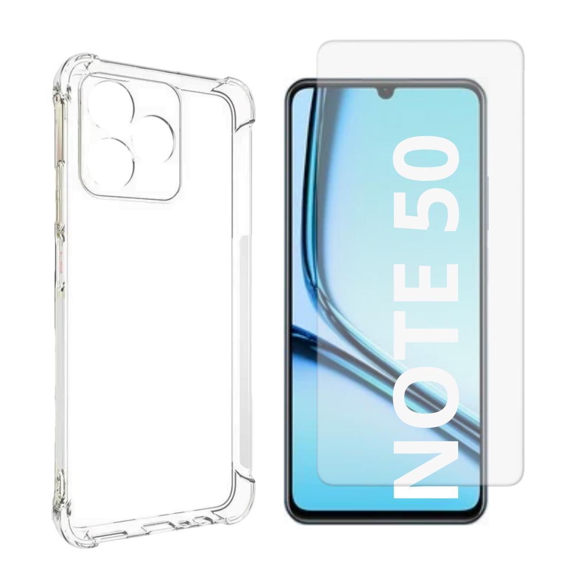 Miniatura Capa Transparente + Película De Vidro 3D Para Realme Note 50