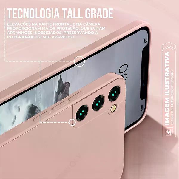 Miniatura Kit Capa Silicon Veloz para Moto Edge 60 + Cordão Rosa