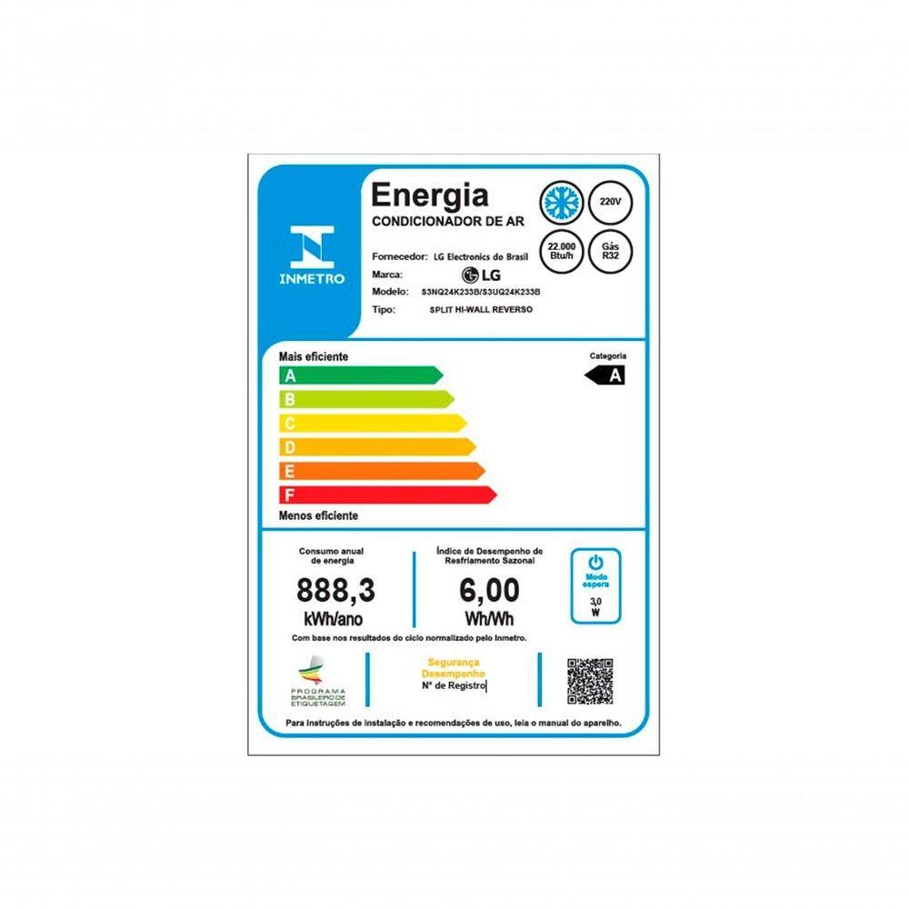 Ar Condicionado LG AI Dual Inverter Voice S3-Q18KL33B 18.000 BTU Frio 220V
