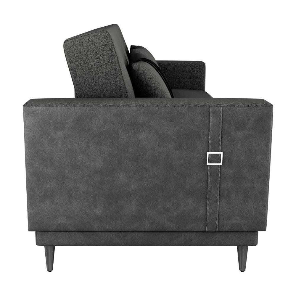 Sofá Cama 3 Lugares Esther 203cm X 95cm X 90cm Chumbo/Montana Preto