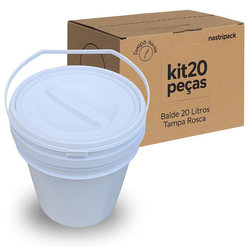 Miniatura Balde Para Colocar Nutella Tampa De Rosquear - Kit 20 Pçs