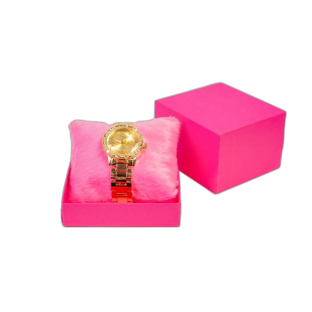 Relógio Feminino Dourado Quartz Para Jovens