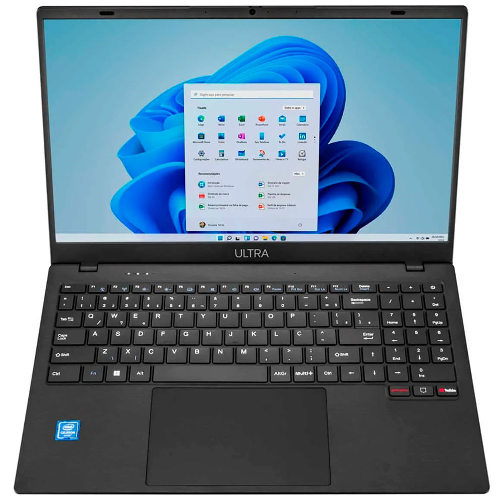Miniatura Notebook Ultra UB261 Celeron 4GB 128 GB EMMC Tela 15.6  Windows 11 Multilaser Cinza Escovado - Bivolt