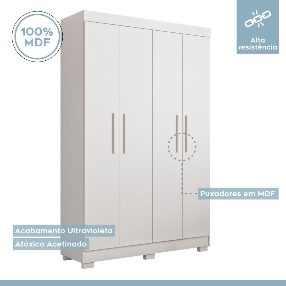 Quarto Infantil Completo com Guarda-Roupa e Beliche Théo Branco