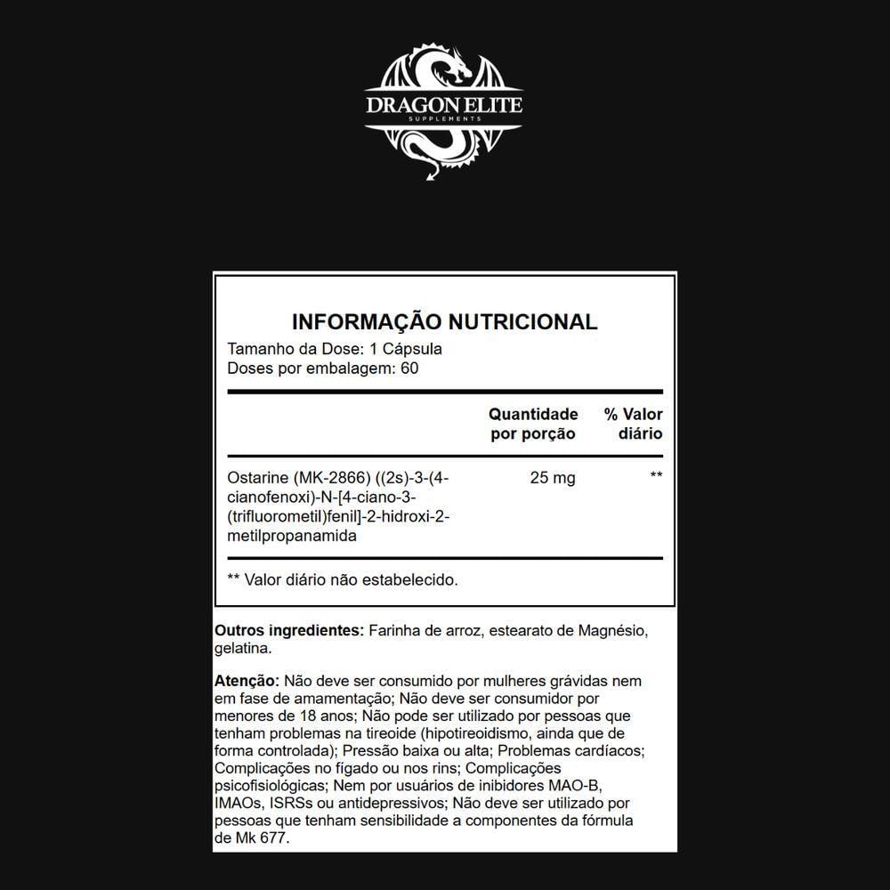 Miniatura Ostarine Mk-2866 60 Cápsulas Dragon Elite