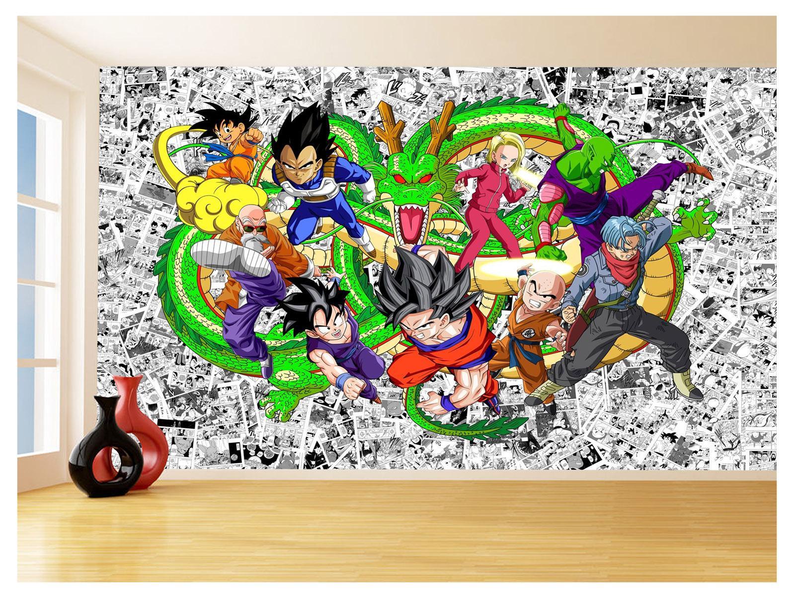 Miniatura Papel De Parede Dragon Ball Goku Vegeta Anime 3,5M Dbz123