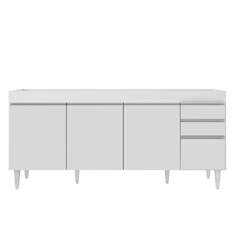 Armário De Cozinha Modulado De Canto Direito 5 Peças Cp43 Balcão Sem Tampo Branco - Lumil