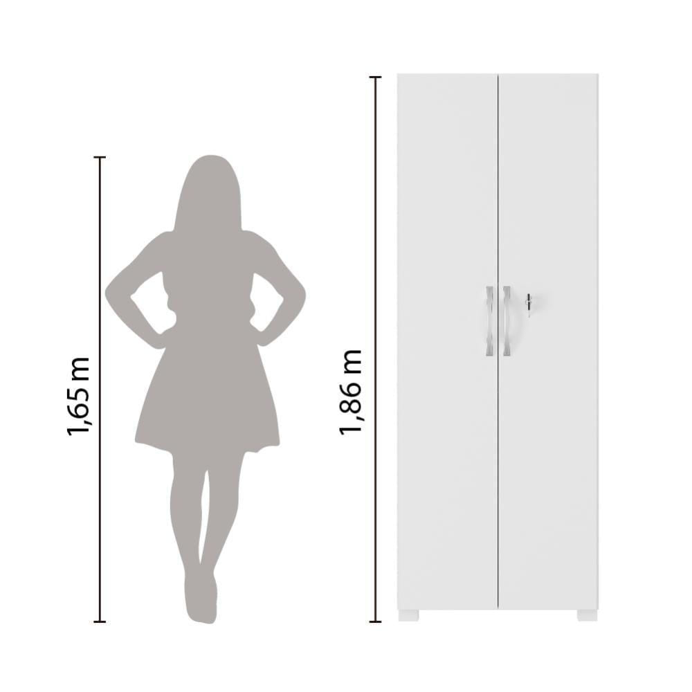 Miniatura Armário Multiuso Com Chave 2 Portas Notável Branco Branco