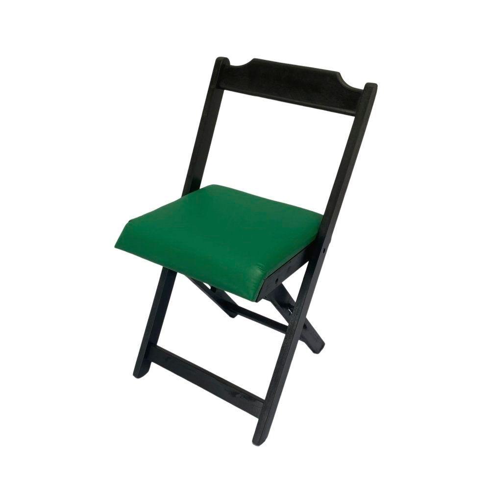 Miniatura Mesa Dobrável Preto Com 4 Cadeiras Estofado 70x70 Verde