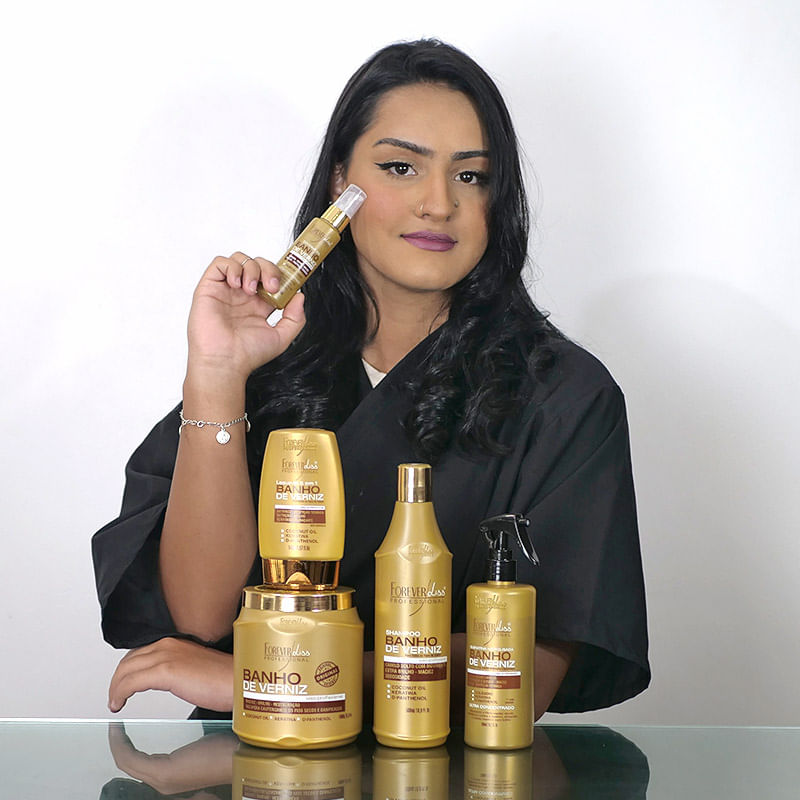 Miniatura Kit Especial Banho de Verniz com Bye Bye Volume Forever Liss UNISEX - 3 - 800ml