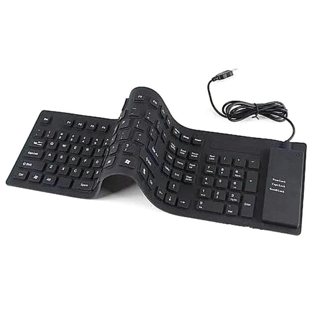 Miniatura Teclado Flexível De Silicone Usb Dobrável Notebook Pc Tablet