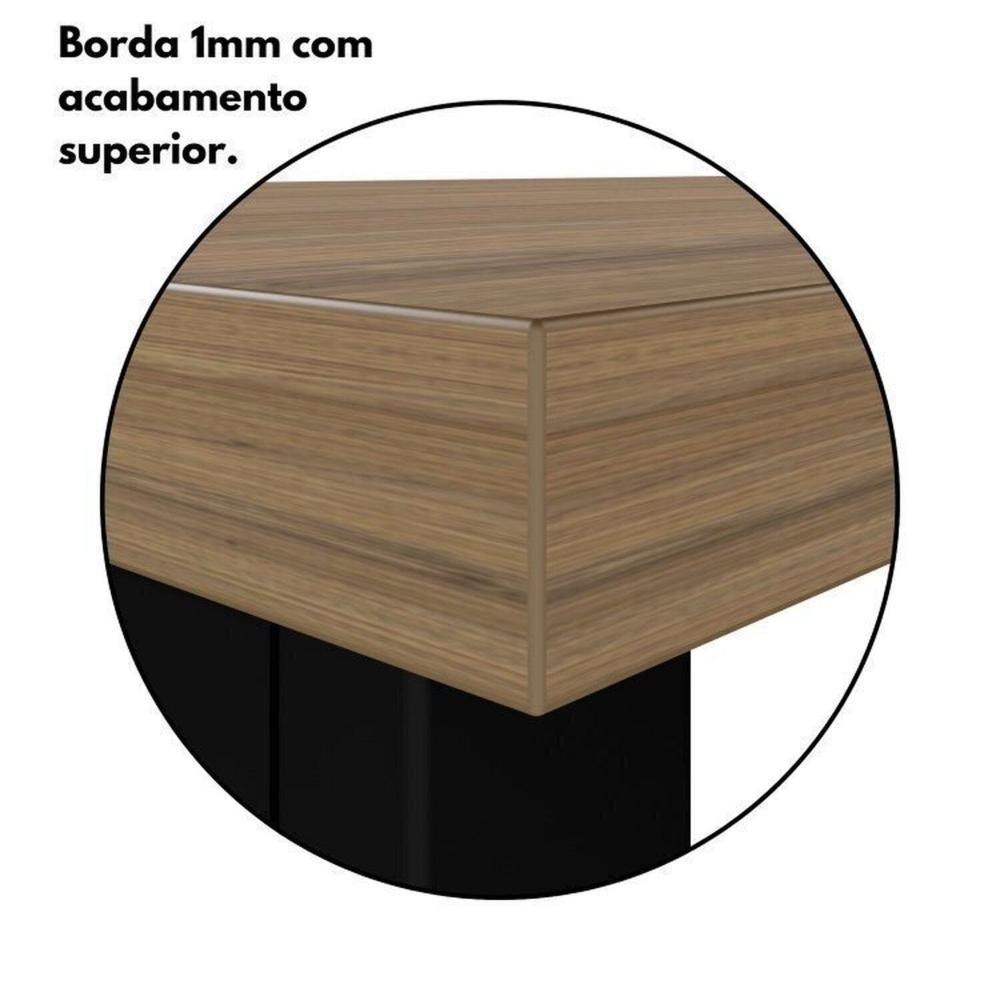 Mesa para Escritório Diretor em L 120x150cm Marrom/Preto