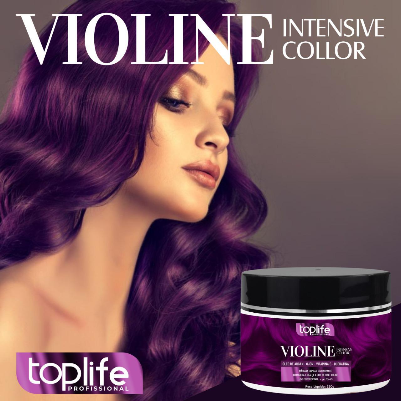 Miniatura Máscara Matizadora Tonalizante Violine 250G Toplife CREME - ROXO - SUAVE - Tintura temporária - 1