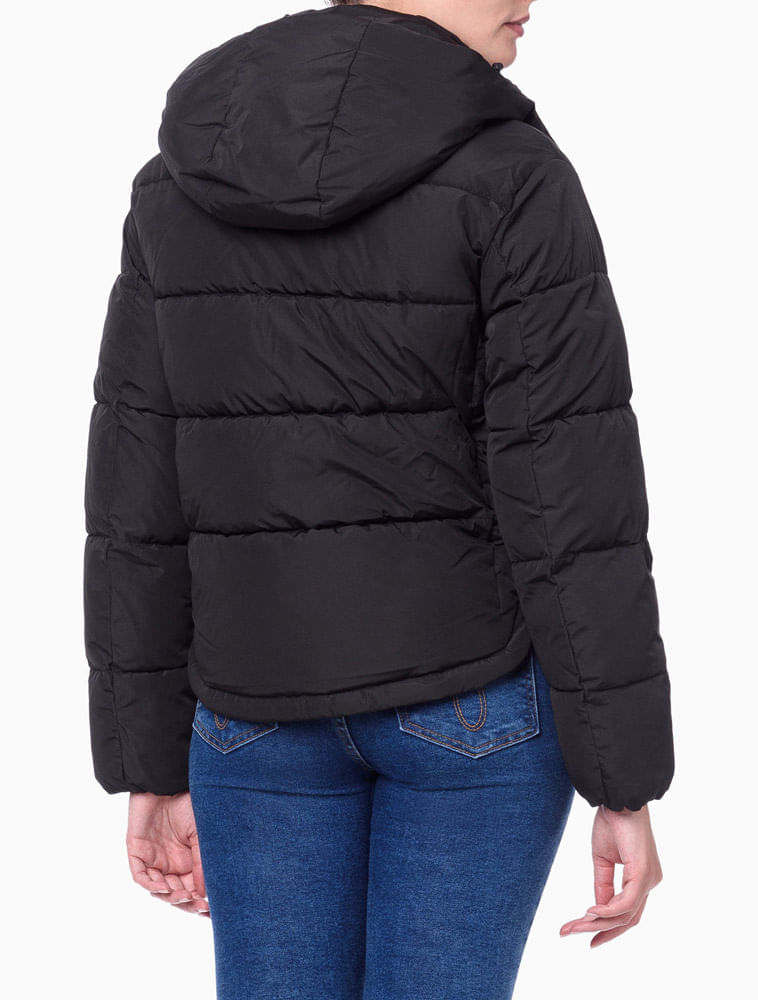 Miniatura Jaqueta Feminina Acolchoada Logo No Peito Calvin Klein - Preto Jaqueta Feminina Acolchoada Logo No Peito Calvin Klein Preto Gg