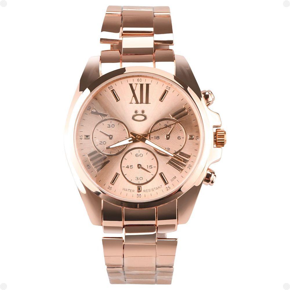 Miniatura Relogio Feminino Aço Inoxidavel Banhado + Caixa Rose