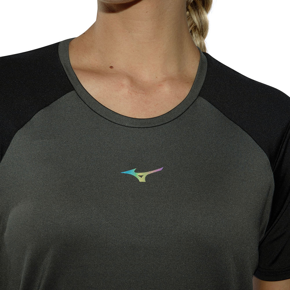 Miniatura Camiseta de Corrida Feminina Mizuno High G Cinza