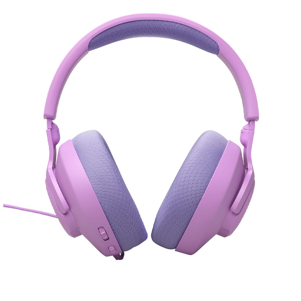 Miniatura Fone de Ouvido JBL Quantum 100 M2 Headset Gamer Rosa e Lilás Microfone Boom Destacável