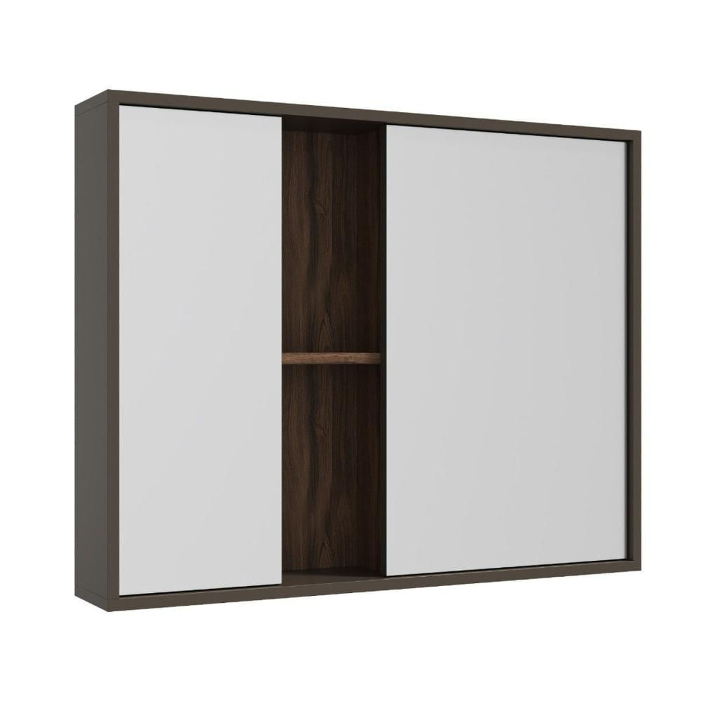 Miniatura Espelheira para Banheiro 80cm 2 Portas Alice Darabas Agardi Marrom