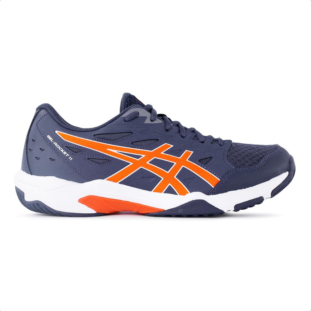 Miniatura Tenis Asics Gel Rocket 11 Masculino Marinho / Laranja - 41