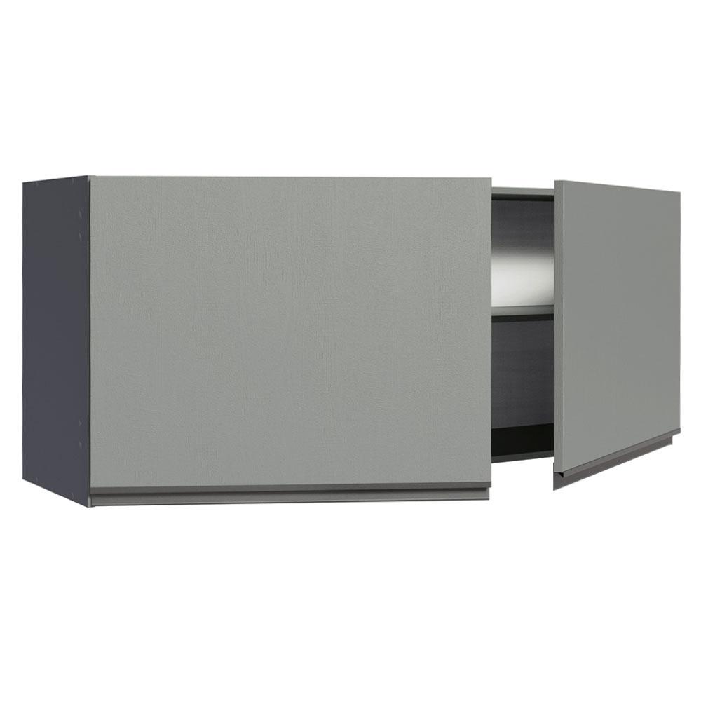 Armário Aéreo 120 cm 2 Portas  Nice Madesa Cinza