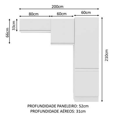 Miniatura Kit Área De Serviço Madesa Acordes Glamy 100% MDF com 2 Armários e Torre Branco Cor:Branco