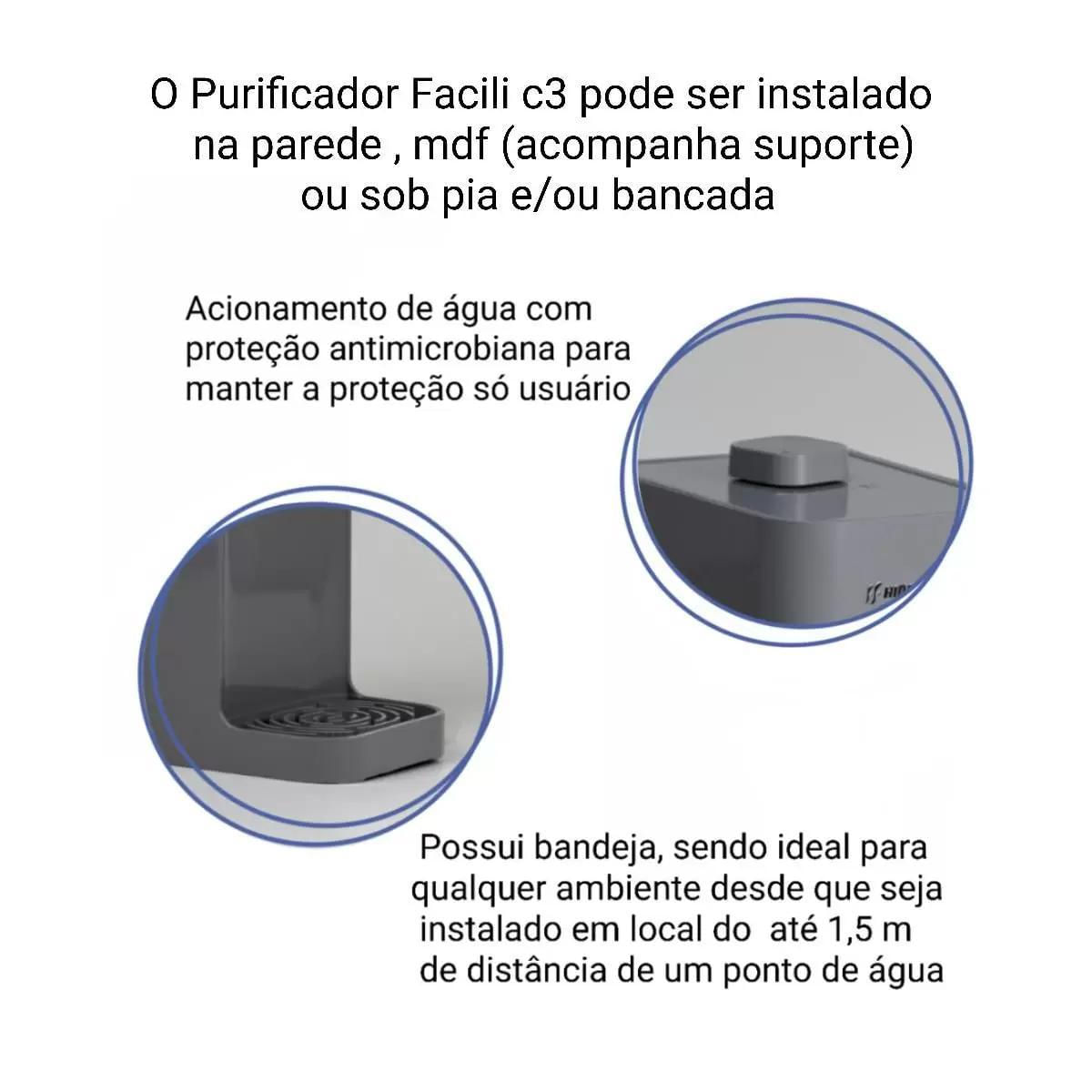 Kit Purificador Completo Parede Mesa Filtro Água E Refil